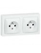 - Prise de courant double schuko, plaque pleine Creo ultrablanc, horizontal pas cher