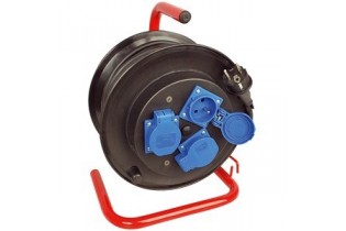 Tambour de câble avec 25 m, 3 x 1,5 m UTE  Stecker/3-fach embrayage, noir, IP 44
