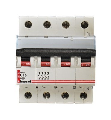 Legrand disjoncteur caractéristique C 3-p + N, 16A, 10kA, 400V  