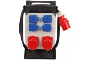 Distributeur mobile CEE p. D/A/L/NL 2x16A CEE, 4 prises SCHUKO