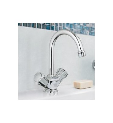 GROHE Costa, mélangeur lavabo, monotrou chromé, vidage à tirette, 21375000
