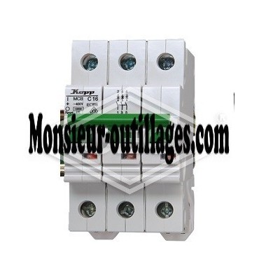 Disjoncteur Kopp 16A caractéristique B 3 pôles 10kA