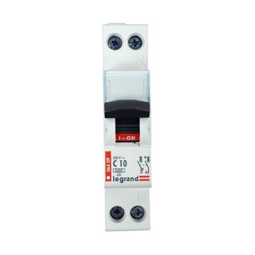 Disjoncteur Legrand DX3 10A 1P+N, Courbe C, Auto/vis, Pour Tableau électrique