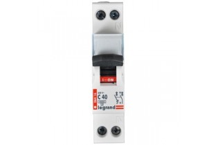 Disjoncteur Legrand 40A courbe C 1 pôle+N 6kA, 1 module