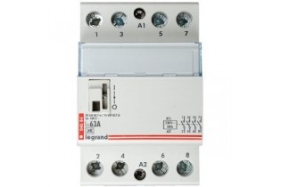 Contacteur Legrand silencieux 4 contacts à fermeture,230V,63A,3 mod.