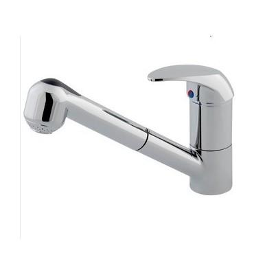 Mitigeur monocommandé évier "Royal Plus" douchette extractible, laiton chromé