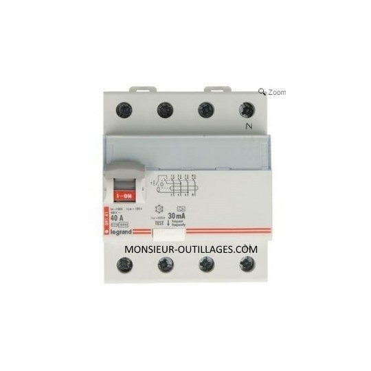 Disjoncteur Différentiel Intratec 40A Type A 30mA 4 Pôles 230/400V – Neuf, Modèle NFI440_003