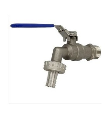 Robinet double service 1/2" avec levier en acier inox 316