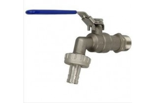 Robinet double service 1/2" avec levier en acier inox 316