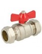 Robinet à bille en laiton avec raccord de serrage des deux côtés Ø 22 mm 
